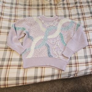 Vintage 80s Pastel Purple Ugly Awesome Sweater Jaclyn Smith